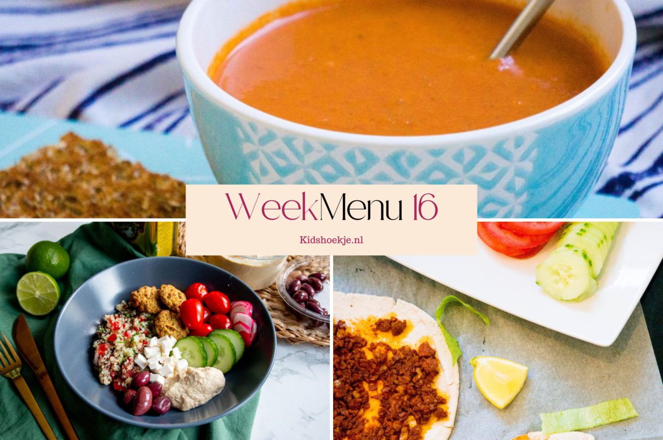 Weekmenu 16 - 2026 - Kidshoekje.nl