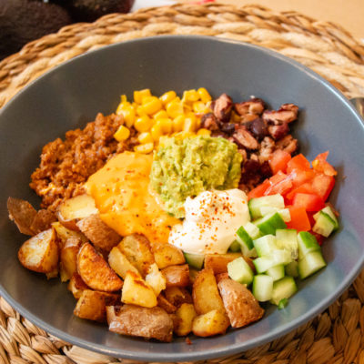 Mexicaanse Aardappel Taco Bowl met Plantaardig Gehakt - Kidshoekje.nl