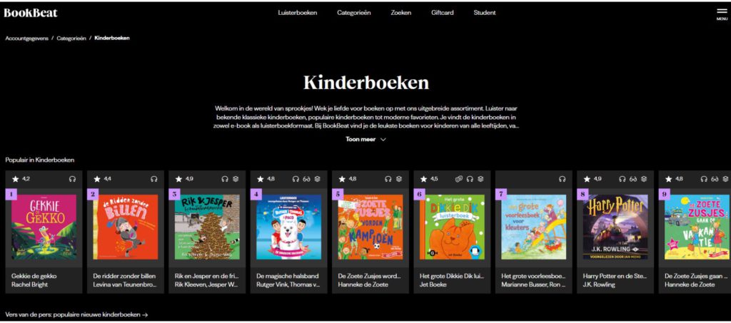 BookBeat Kinderboeken - Kidshoekje.nl